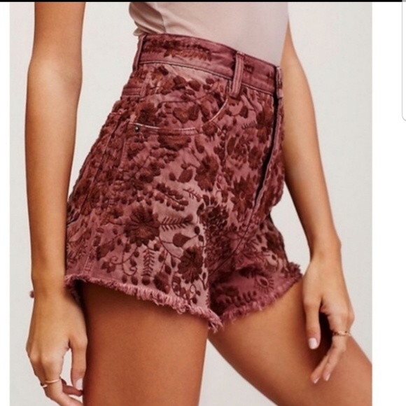 Free People Pants - Free People high waisted floral purple denim, 27